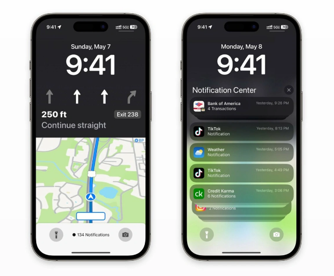 安阳苹果维修服务分享iOS17锁屏地图导航半屏显示长什么样 